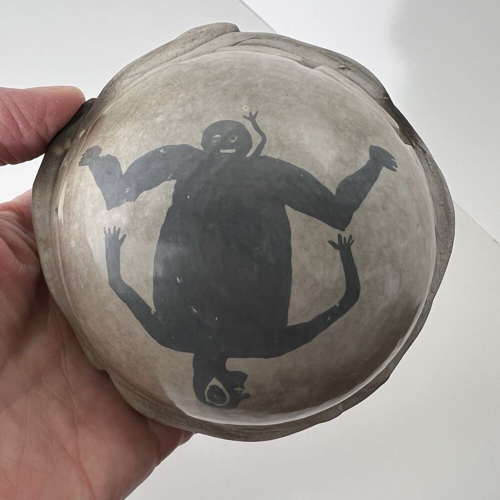 Spirit Shaker - Ceremonial Rattle Grey Pottery - Mimbres - Birth Scene